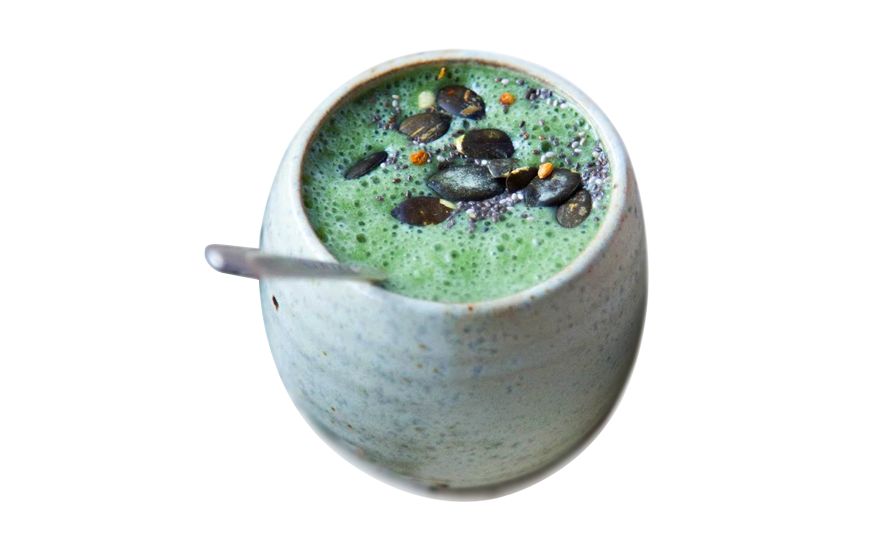 Smoothie cu ghimbir, chlorella și chimen