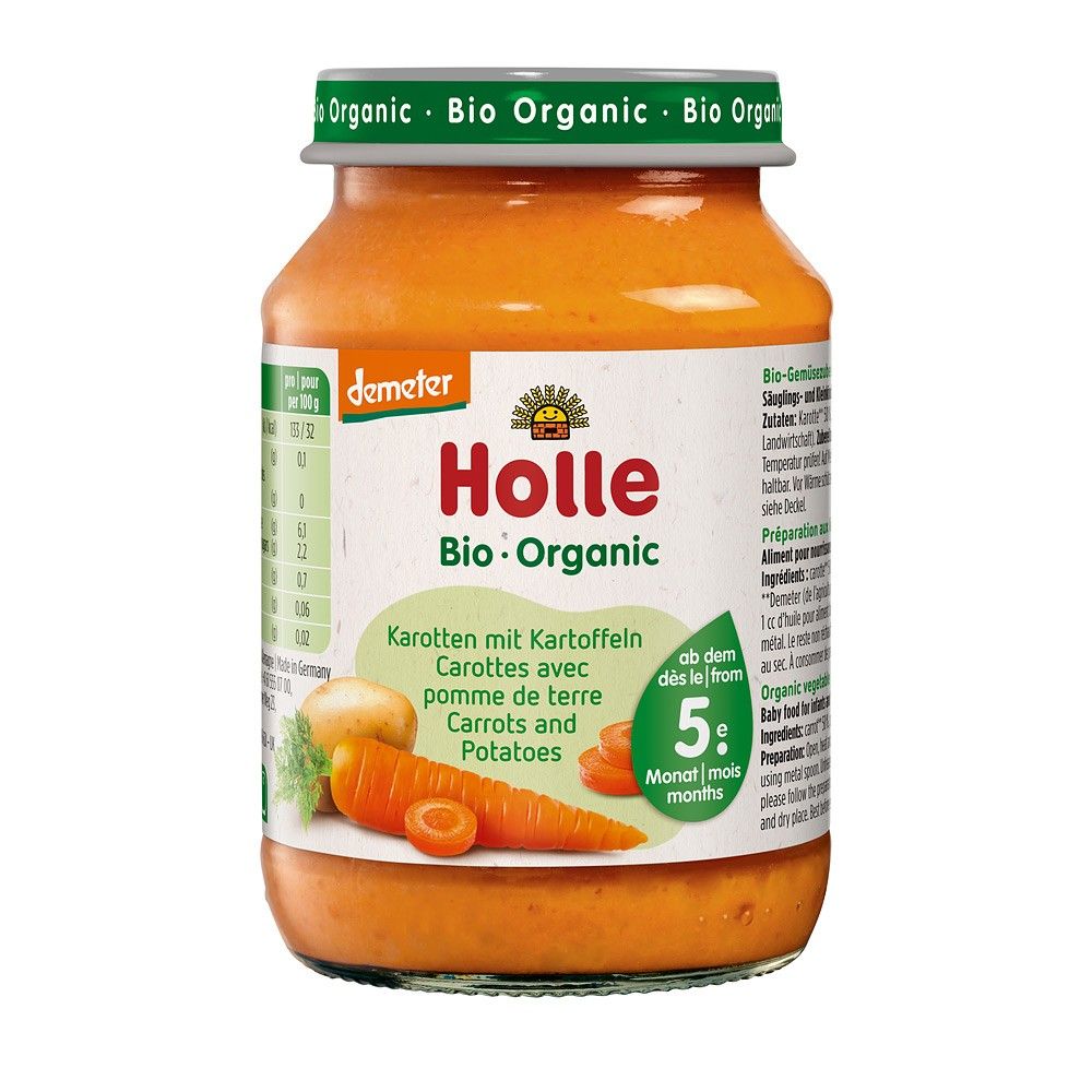 Piure bio de morcov cu cartofi pentru copii 5 luni 190g Holle