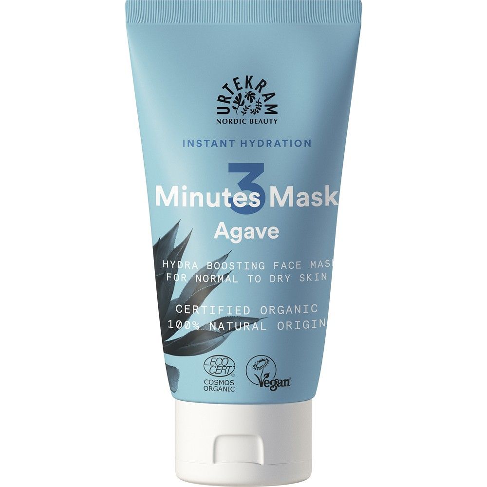 Masca hidratanta de fata 3 minute pentru ten normal spre uscat cu agave 75ml Urtekram