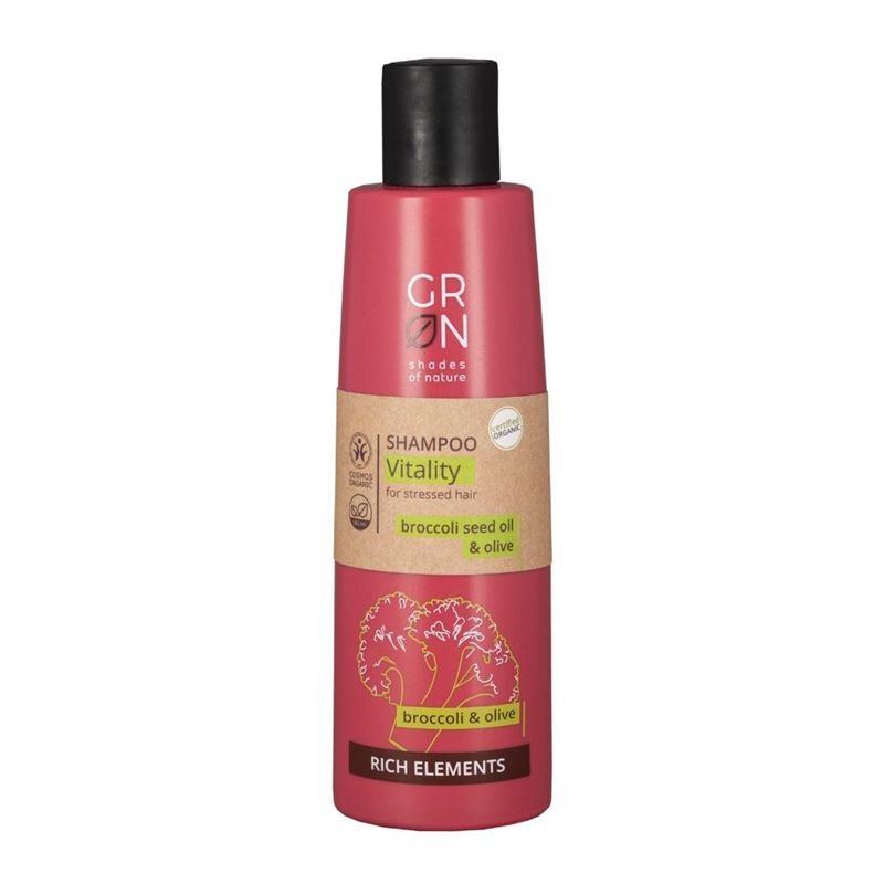 Sampon revitalizant Bio Organic Rich Elements cu ulei de masline si ulei din seminte de broccoli (250ml), GRN Shades of Nature