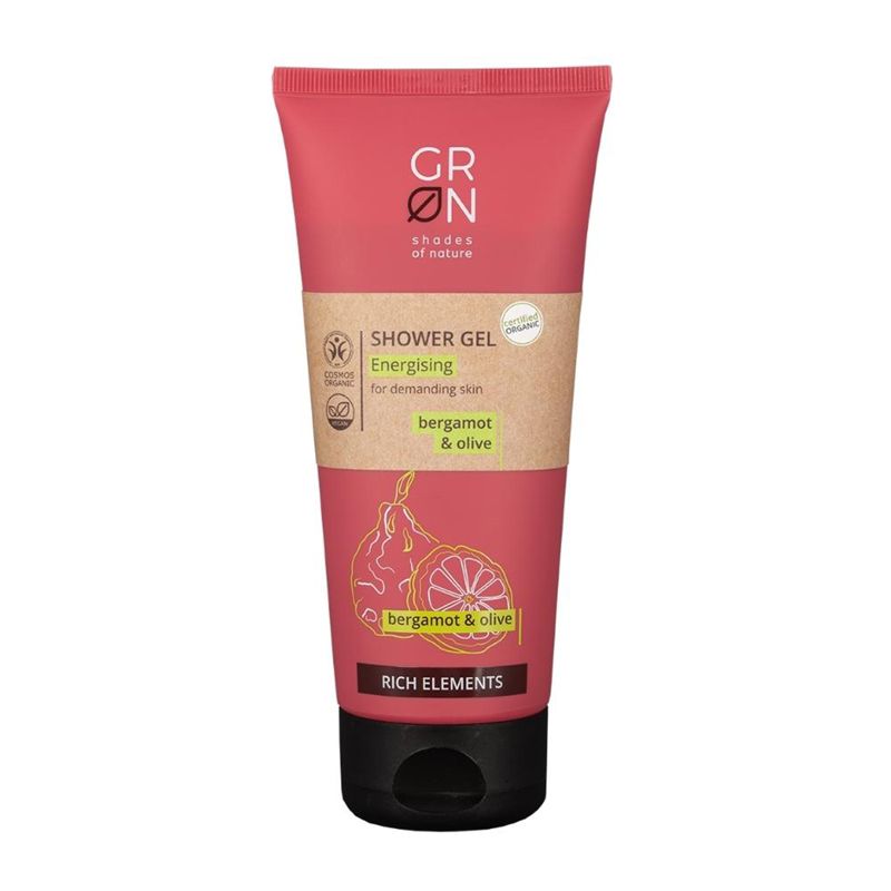 Gel de dus energizant Bio Organic Rich Elements cu masline si bergamota (200ml), GRN Shades of Nature
