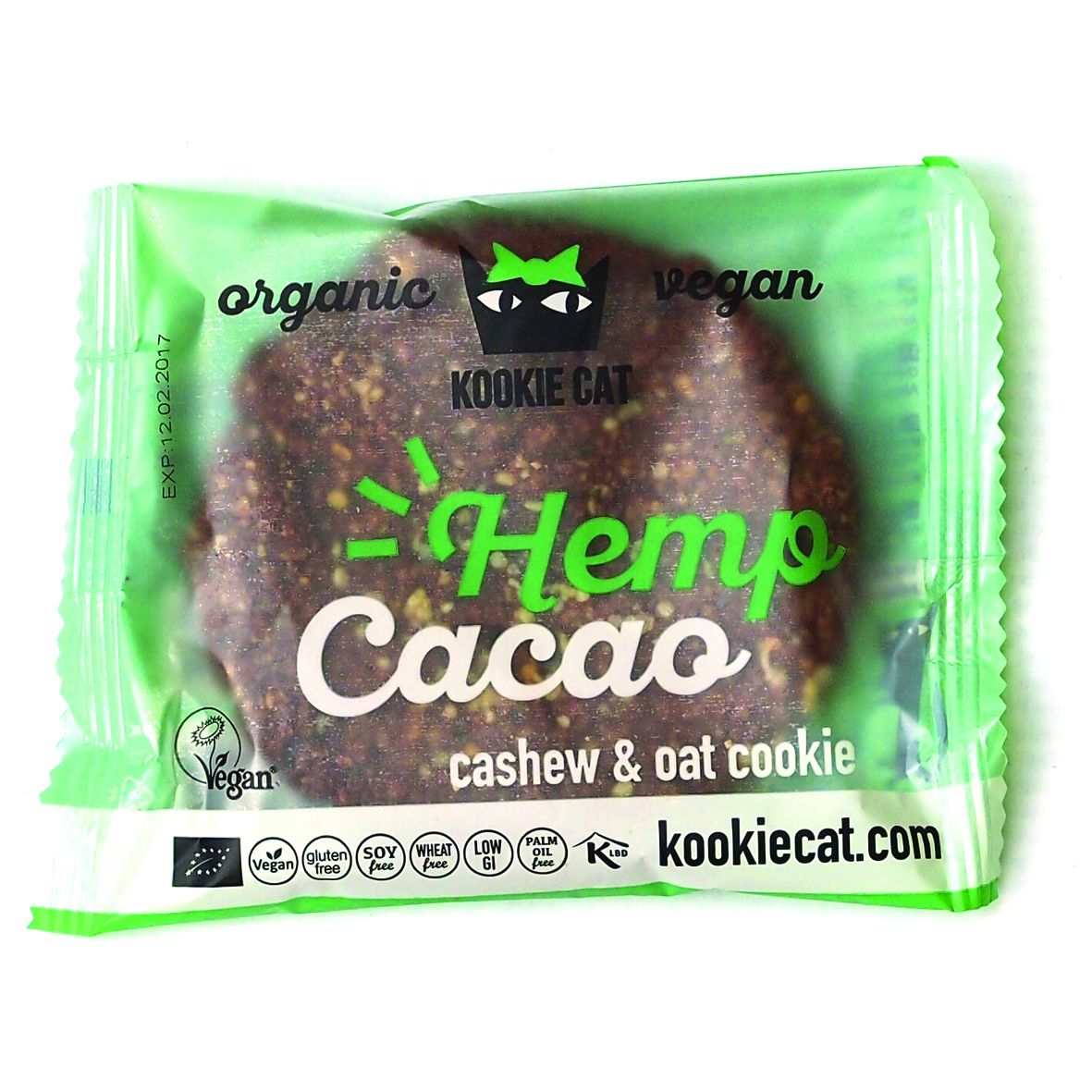Cookie cu seminte de canepa si cacao fara gluten eco 50g, Kookie Cat