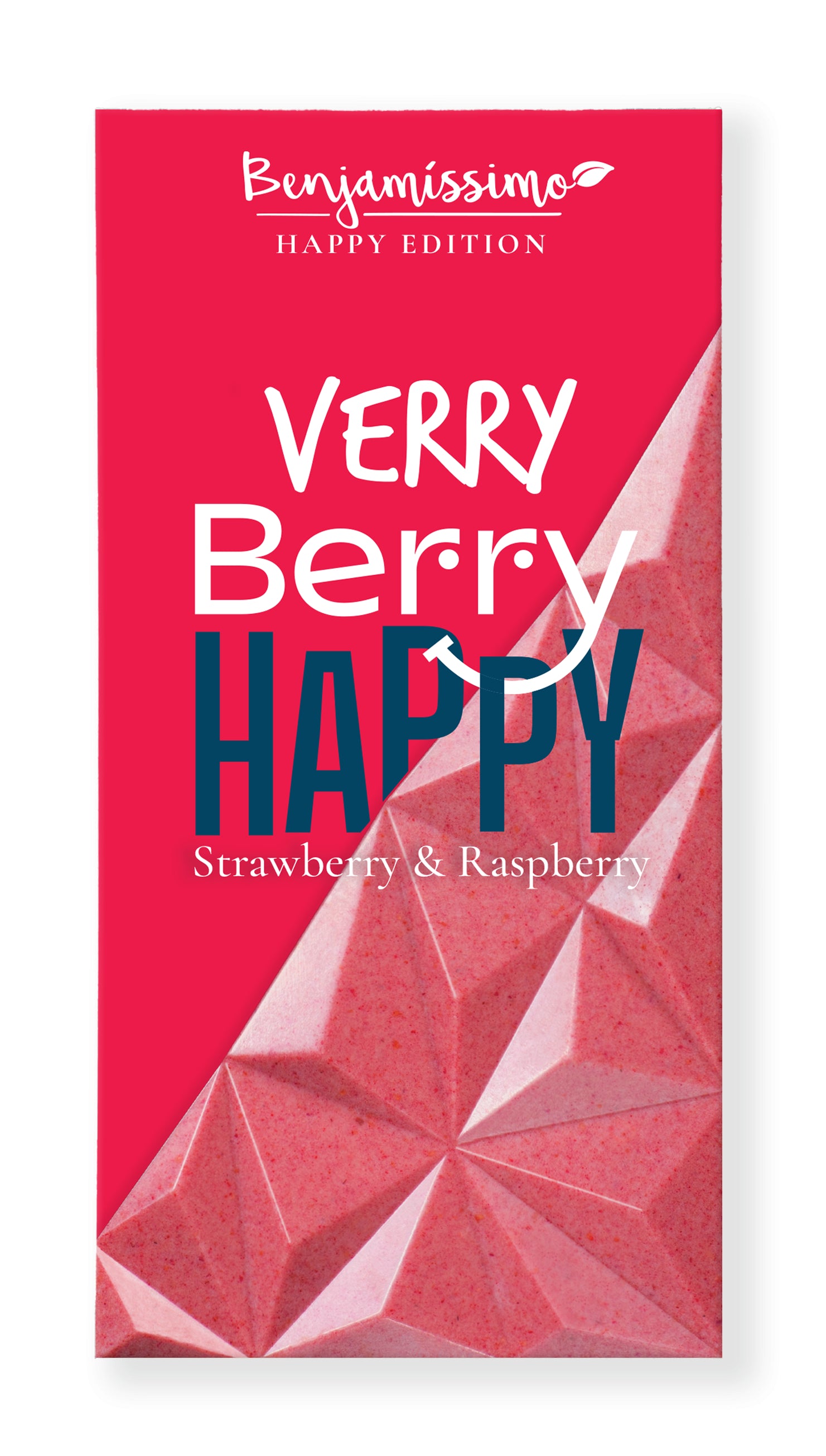 Ciocolata cu capsuni si zmeura bio, 60g, Benjamissimo