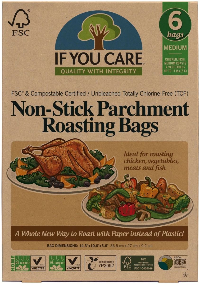 Pungi pentru copt nealbite, fara clor, compostabile, Medium, 6 buc., If You Care