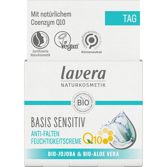Crema basis sensitiv hidratanta de zi antirid cu coenzima Q10, jojoba si aloe vera bio, 50ml, Lavera