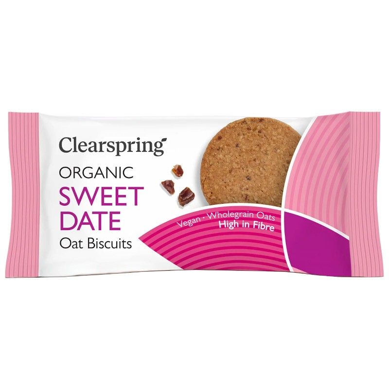 Biscuiti Dulci de Ovaz si Curmale Eco 40g Clearspring