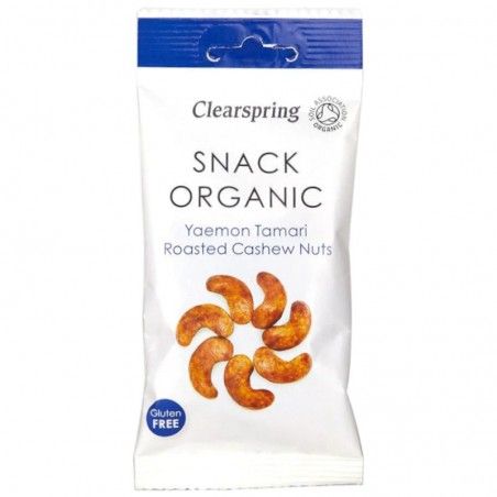 Snack de Caju Prajit cu Sos Tamari fara Gluten Eco 30g Clearspring