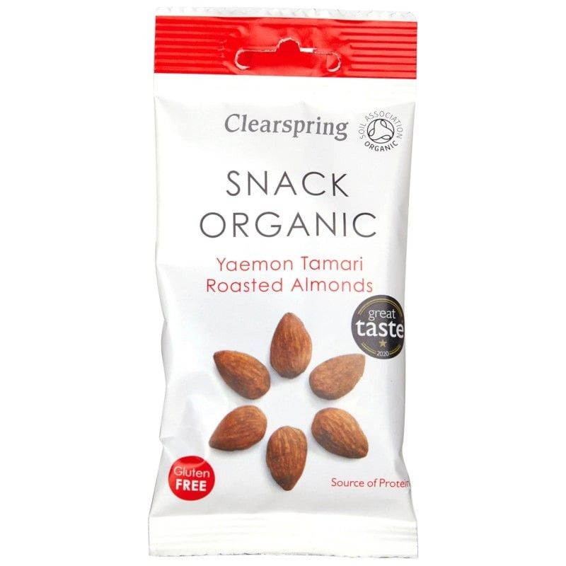Snack de Migdale Prajite cu Sos Tamari fara Gluten Eco 30g Clearspring