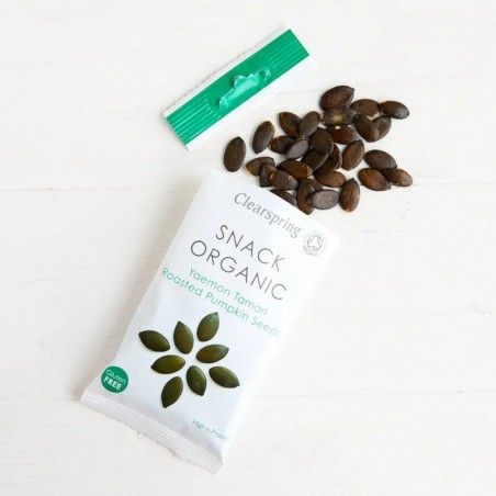 Snack de Seminte de Dovleac Prajite cu Sos Tamari fara Gluten Eco 30g Clearspring