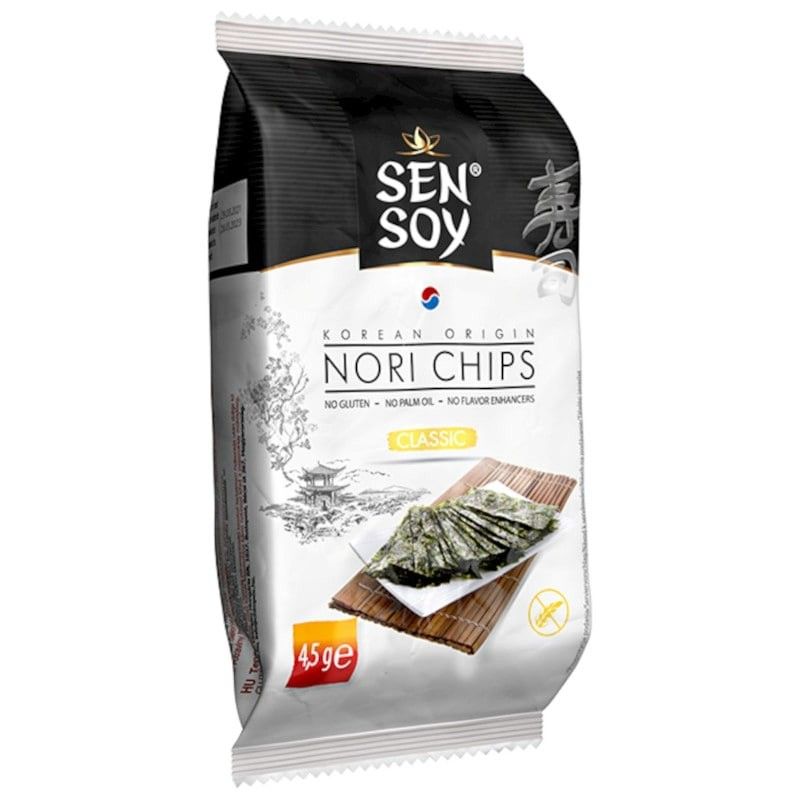 Alge Nori Chips Clasic, fara Gluten, 4.5g ,Sen Soy