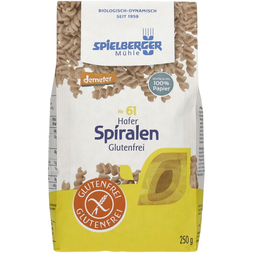 Spirelli din ovaz, fara gluten bio , 250g, Spielberger