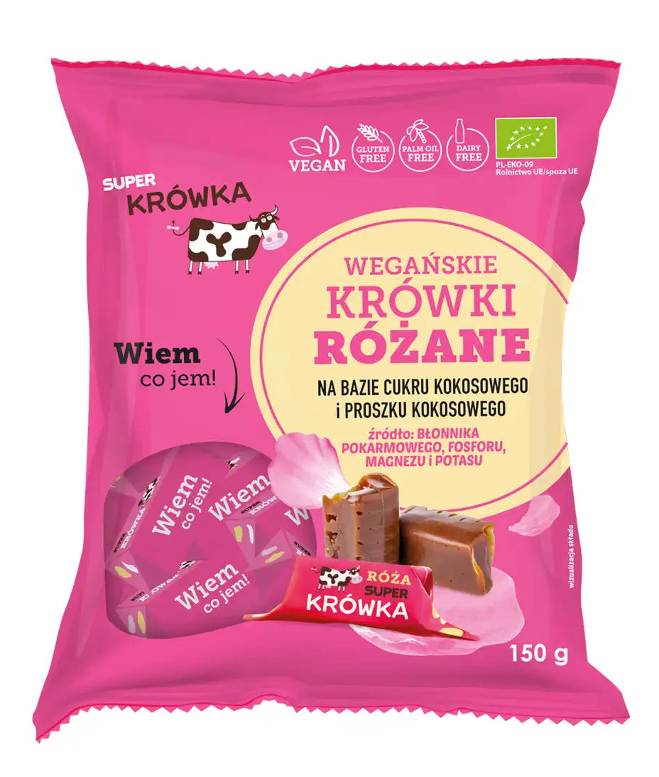 Caramele - aroma trandafir, bio, 150g ,Super Fudgio