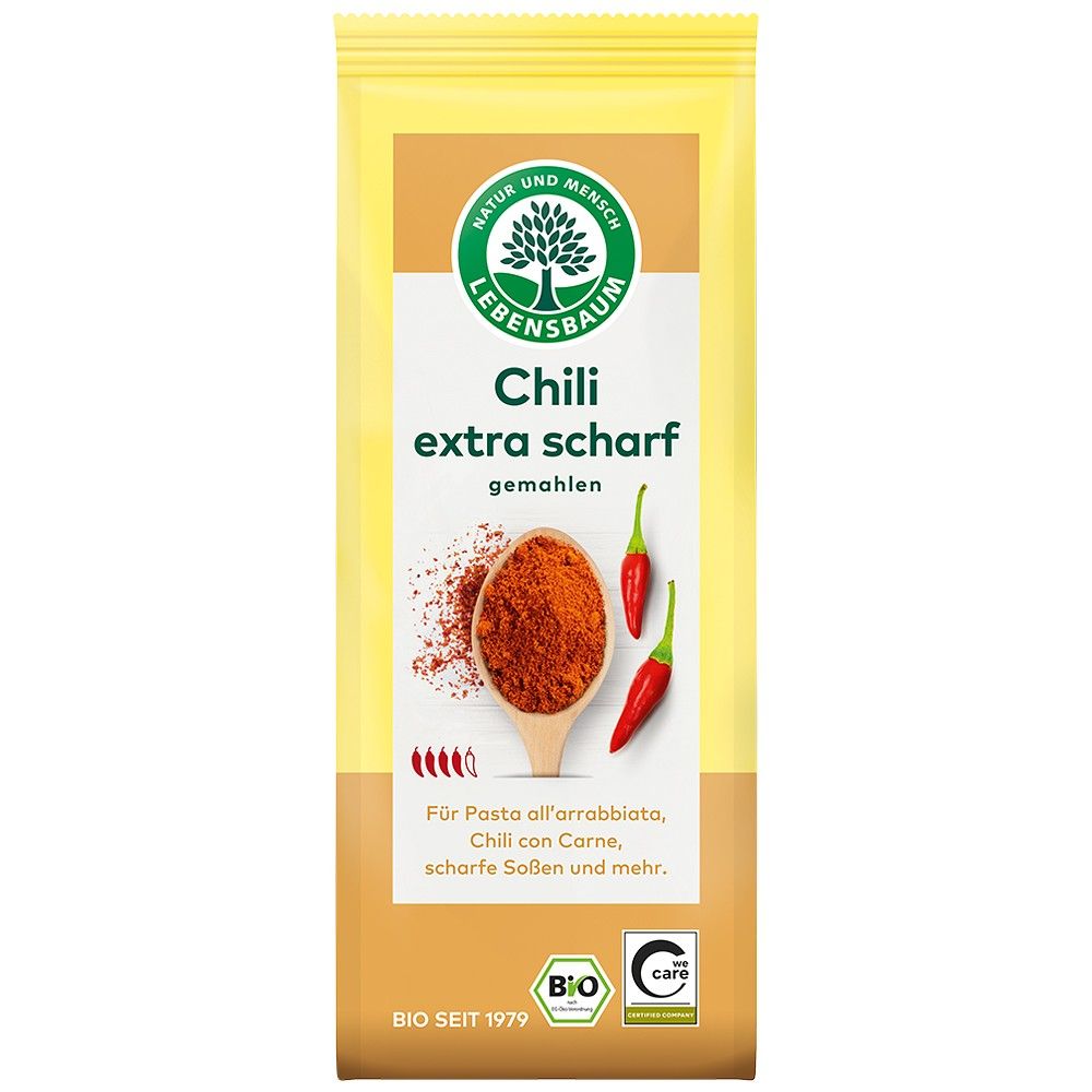 Chili macinat, foarte iute bio , 50g, Lebensbaum