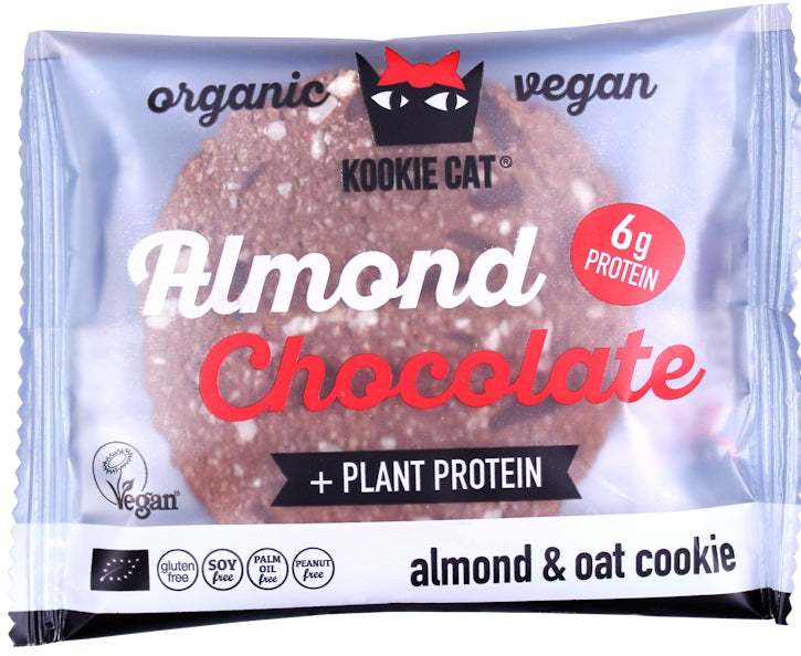 Cookie cu migdale si ciocolata neagra, fara gluten, eco 50g, Kookie Cat