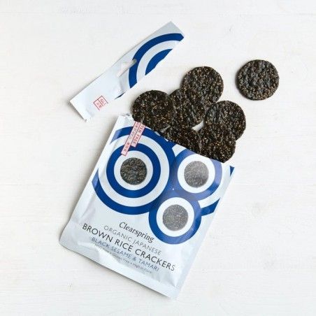 Crackers de Orez Brun si Susan Negru cu Sos Tamari fara Gluten Eco 40g Clearspring