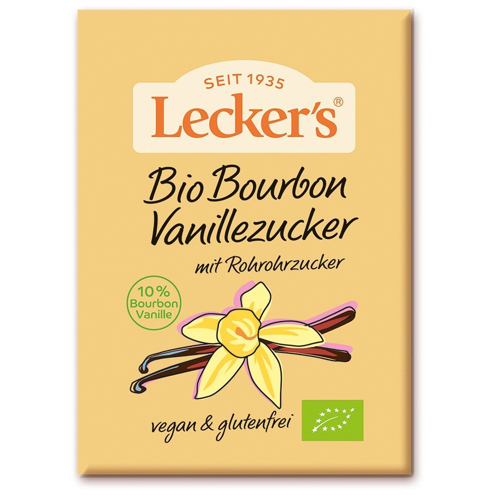 Zahar vanilat cu 10% vanilie Bourbon 2x8g, fara gluten, bio, 16g, Leckers