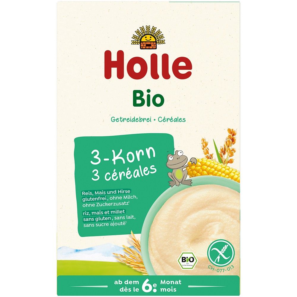 Terci din 3 cereale, fara gluten, pentru copii, +6 luni, bio, 250g, Holle