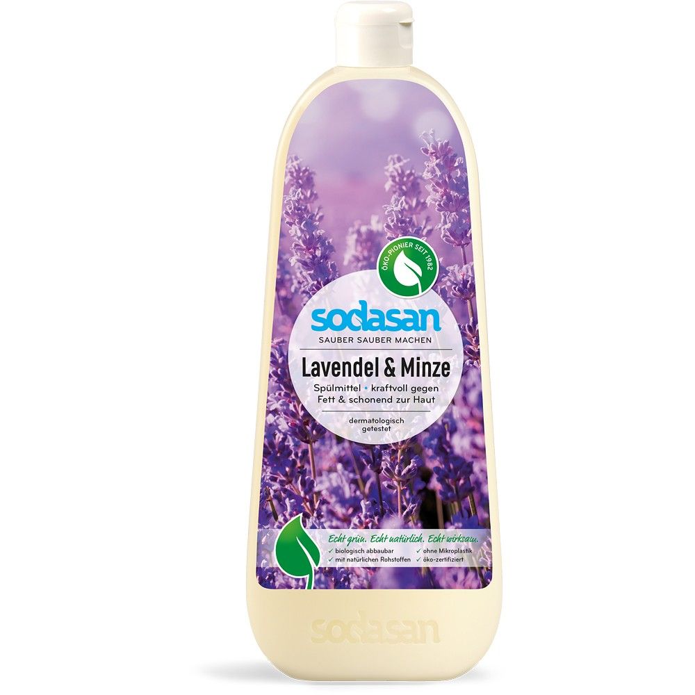 Detergent lichid de vase cu lavanda si menta , 1L, Sodasan