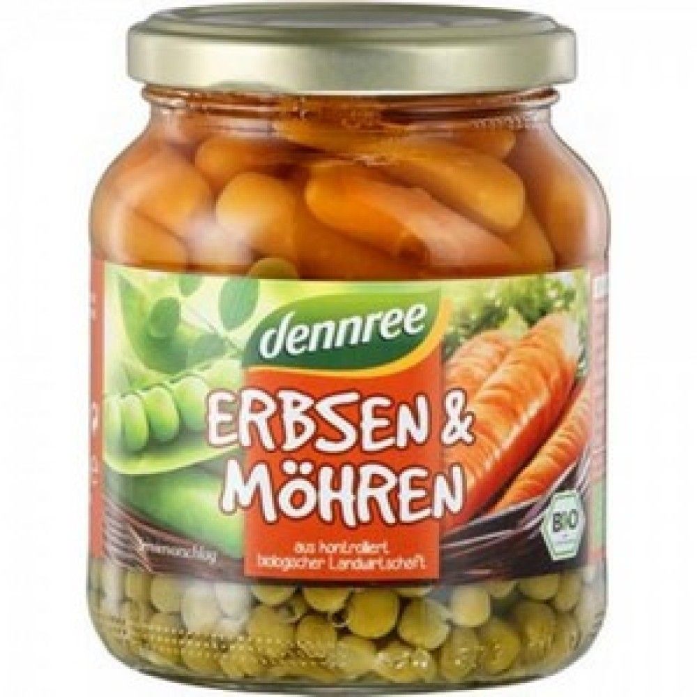 Mazare cu morcovi la borcan ,660g, bio, Dennree