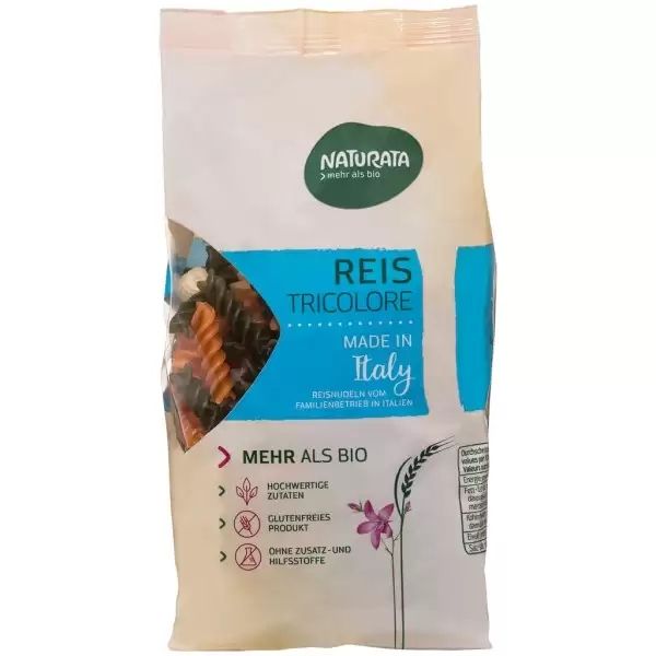 Spirelli tricolore din orez, fara gluten bio , 250g, Naturata