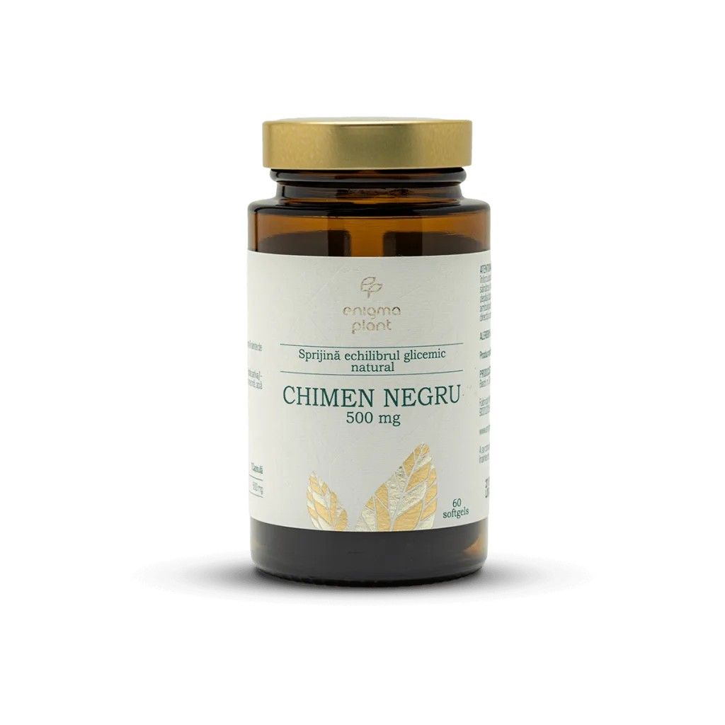 Chimen negru, 500mg, sprijină echilibrul glicemic natural, 60 softgels, Enigma Plant