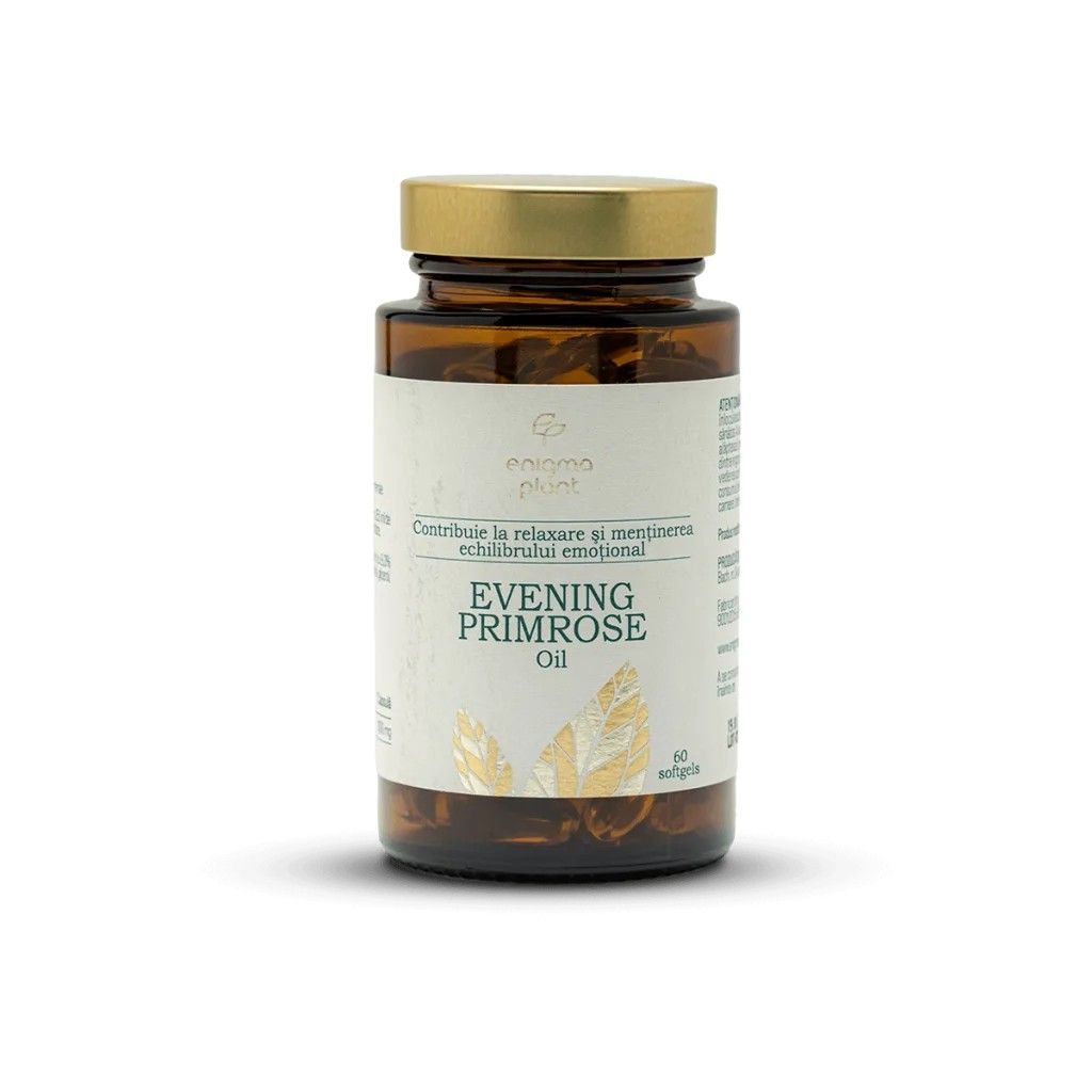 Evening Primrose Oil, contribuie la relaxare și menținerea echilibrului emoțional, 60 softgels, Enigma Plant