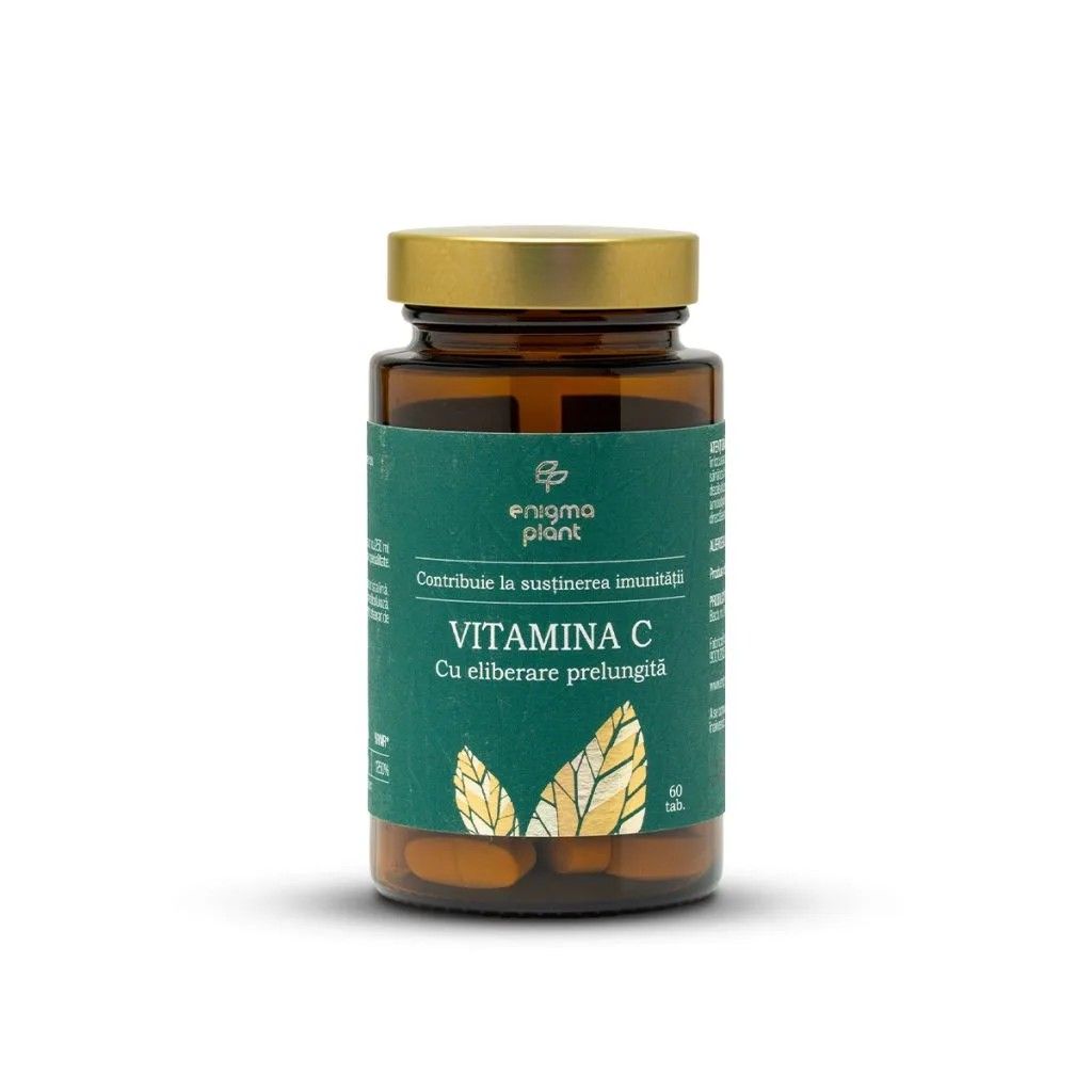 Vitamina C cu eliberare prelungită, contribuie la susținerea imunității, 60 tab, Enigma Plant