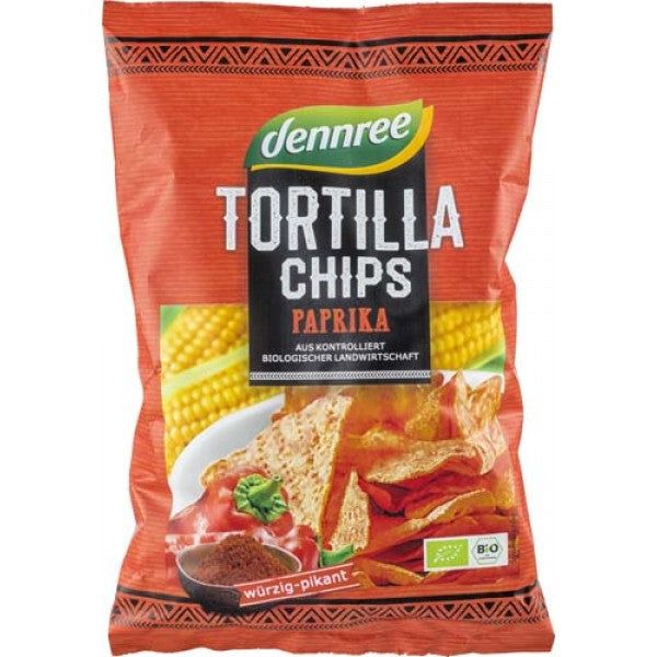 Tortilla chips cu ardei eco 125g Dennree