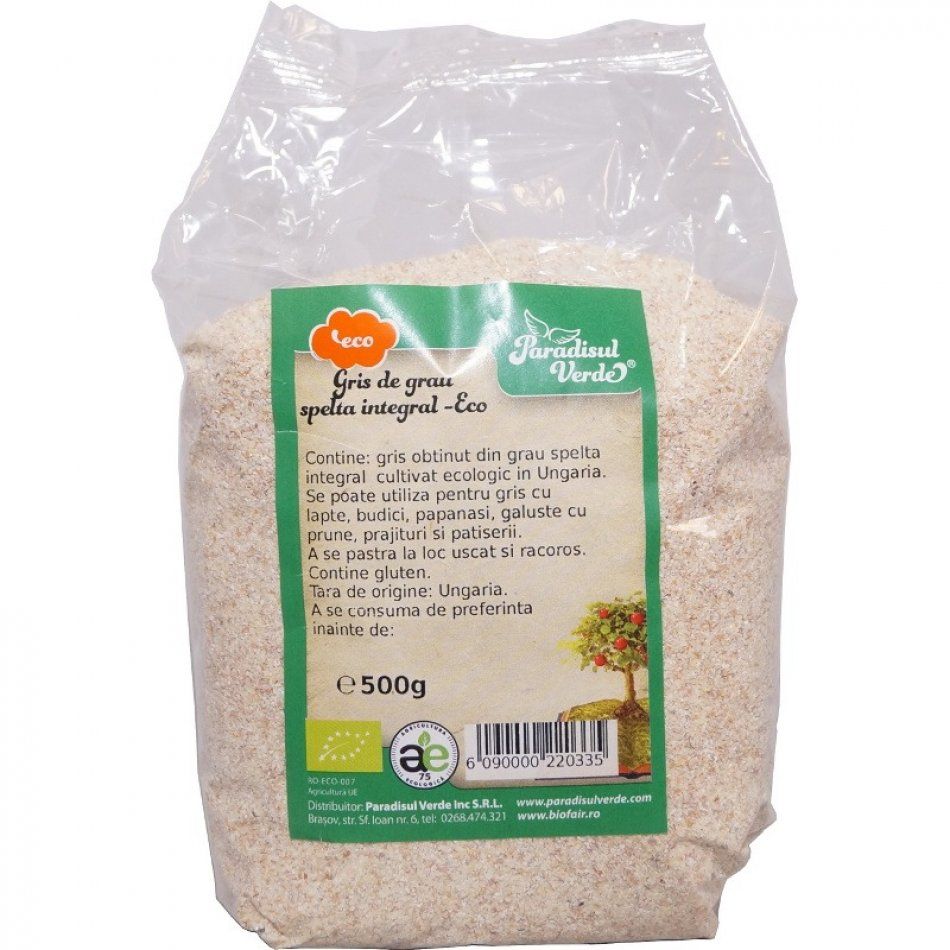 Gris De Grau Spelta Integral - Eco, 500g, Paradisul Verde