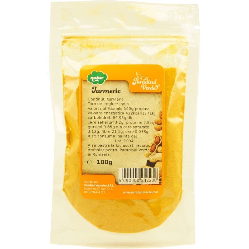 Condiment Turmeric, 100g ,Paradisul Verde