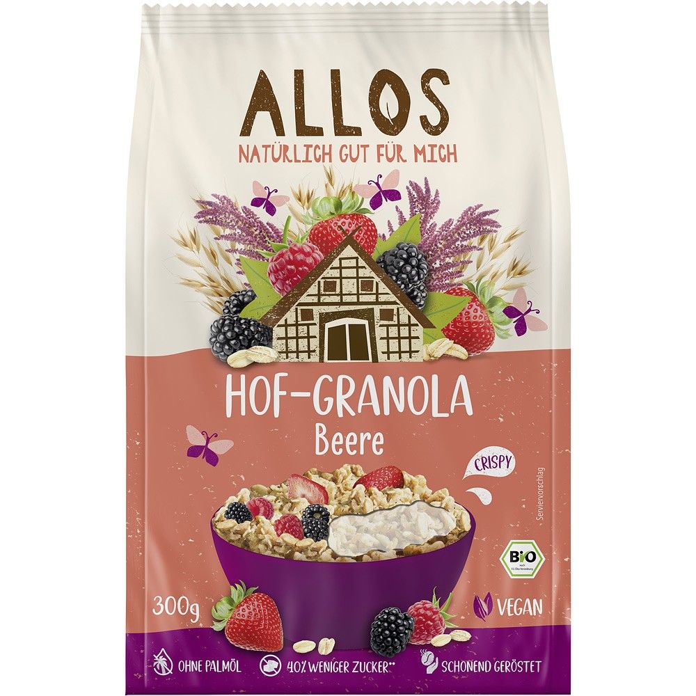 Granola bio cu fructe de padure 300g Allos
