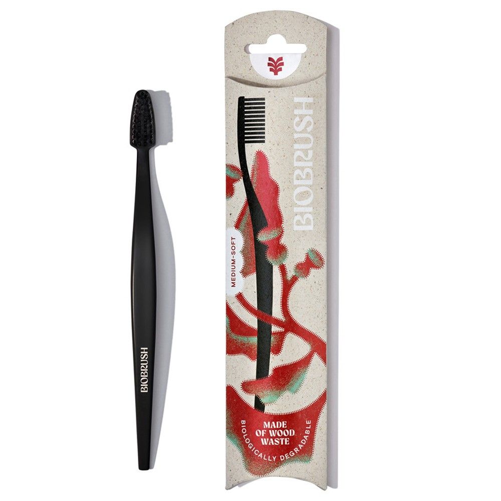 Periuta de dinti cu peri medii spre moale neagra