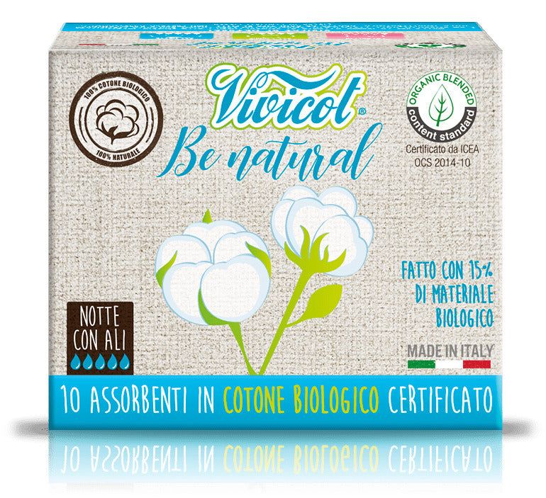 Absorbante noapte din bumbac bio picaturi 10 buc - Verlin