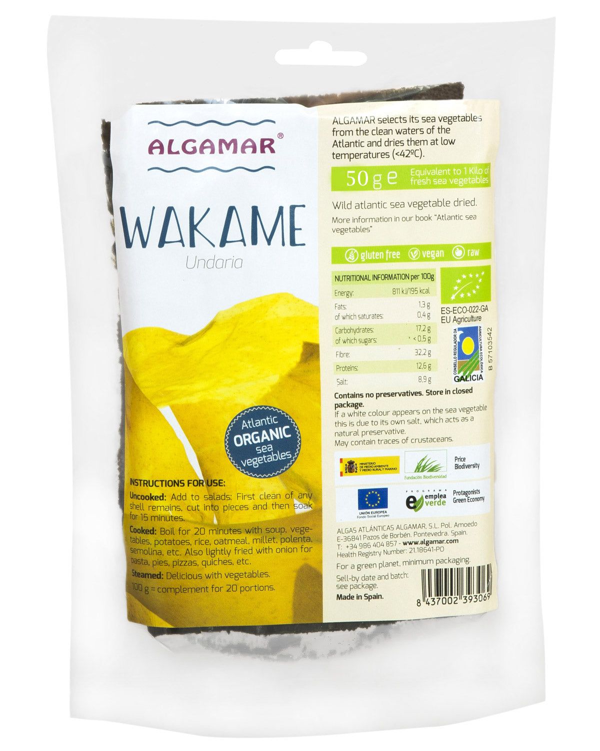 Alge Wakame eco 50g Algamar - Verlin