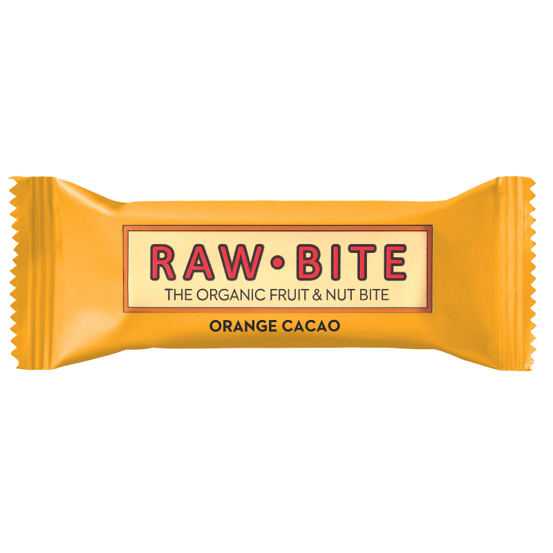 Baton fara gluten, fara zahar, orange cacao, bio, 50g, raw bite