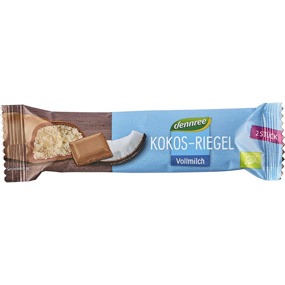 Baton bio cocos glazura ciocolata 40g Dennree - Verlin