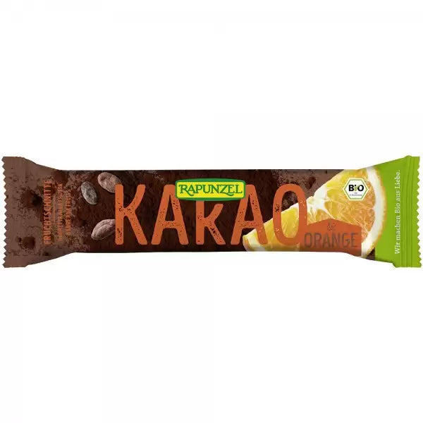 Baton fructe cacao si portocale bio 40g Rapunzel - Verlin