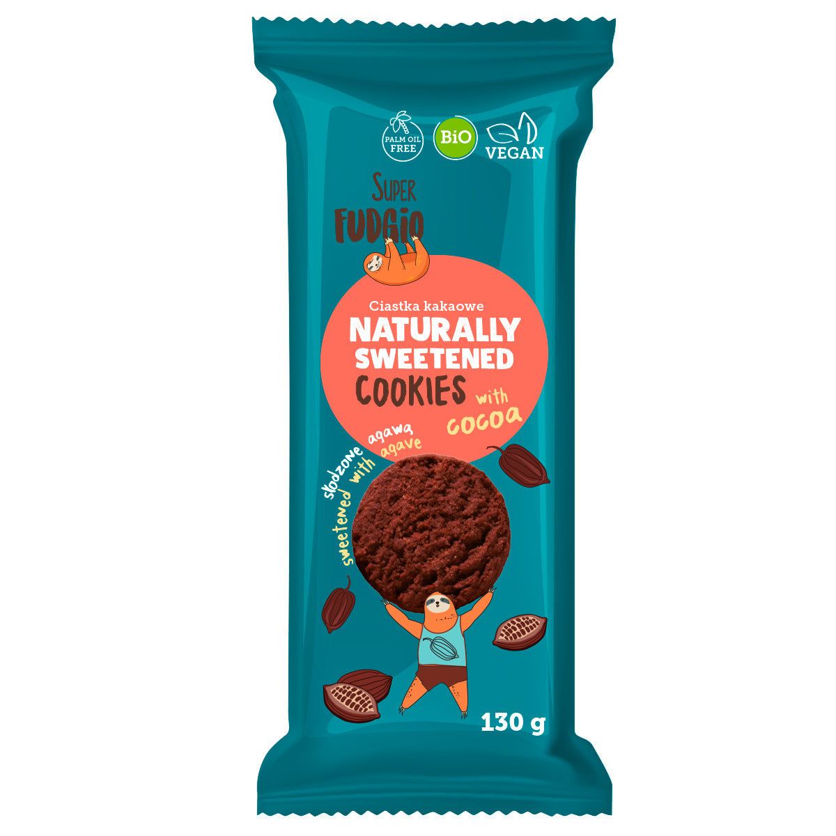 Biscuiti agave si cacao bio 130g Fudgio - Verlin