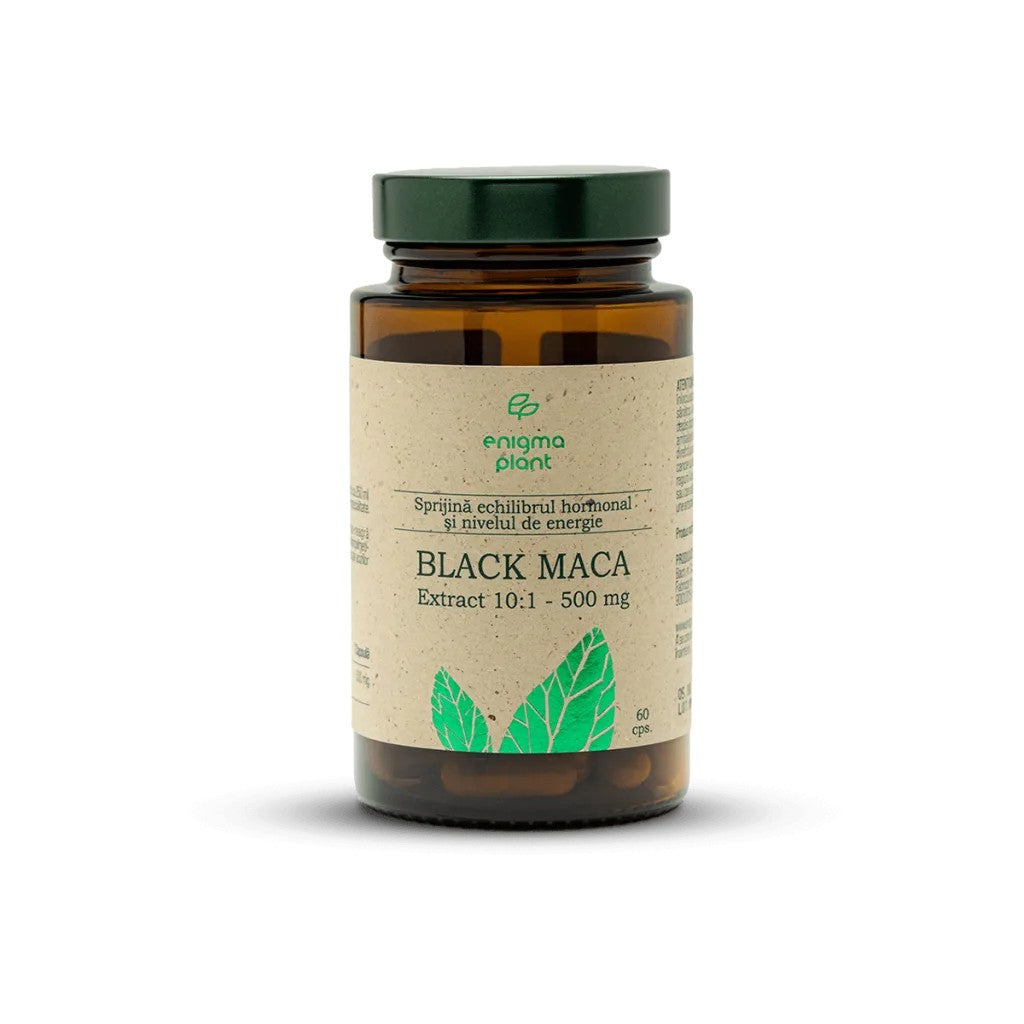 Black Maca, pentru energie și echilibru hormonal, extract 10:1 – 500mg, 60 capsule, Enigma Plant