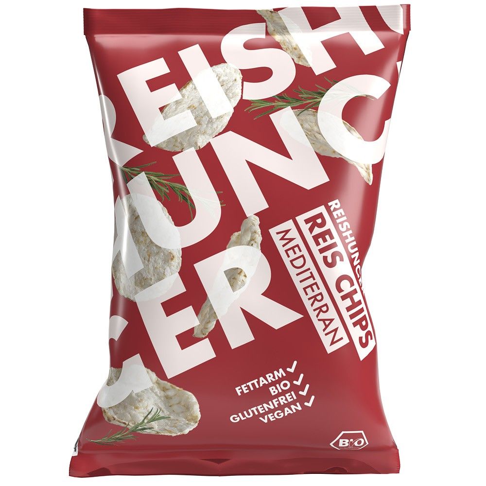 Chipsuri bio din orez cu rozmarin si oregano fara gluten 50g Reishunger