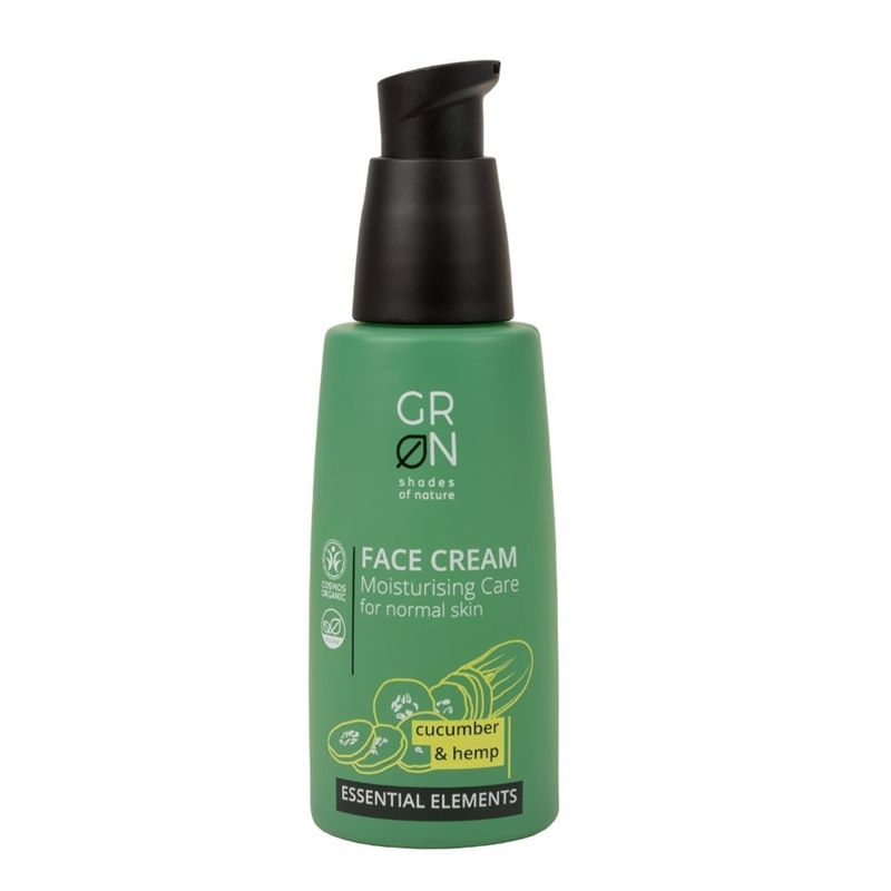 Crema de fata hidratanta Bio Organica Essential Elements cu canepa si castravete (50ml), GRN Shades of Nature