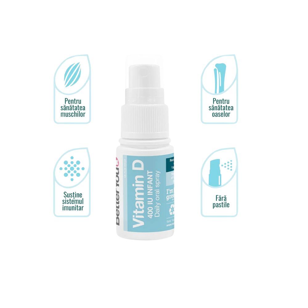 D400 Infant Vitamin Oral Spray 15 ml BetterYou - Verlin