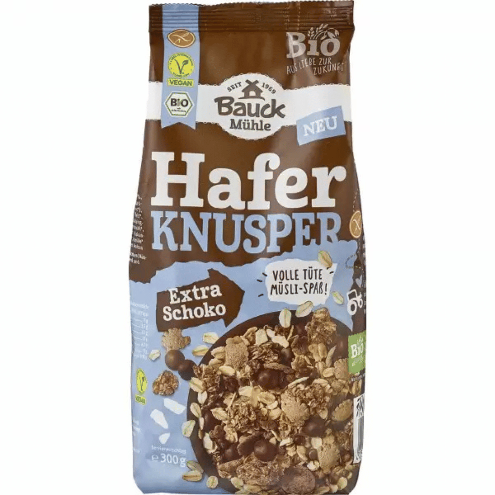 Musli bio crocant cu ovaz si extra ciocolata fara gluten 300g BauckHof