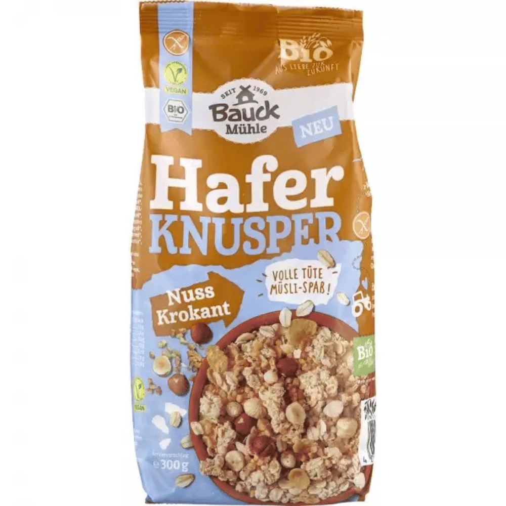 Musli bio crocant cu ovaz si nuci fara gluten 300g BauckHof