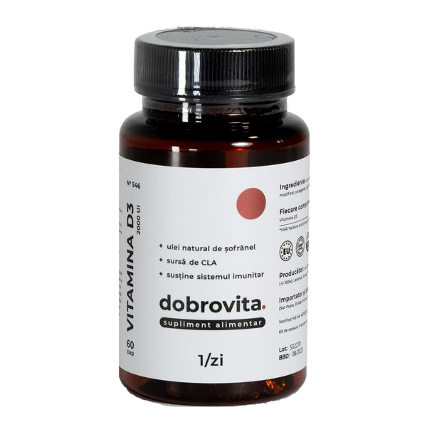  Vitamina D3 2000UI în ulei de sofranel, 60 capsule, dobrovita