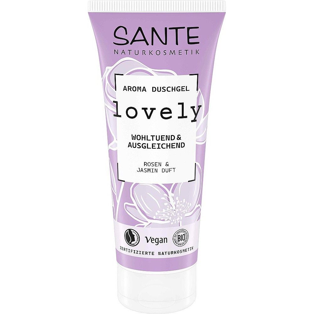 Gel de dus Lovely cu trandafir si iasomie , 200ml, Sante Gelul de dus Lovley de