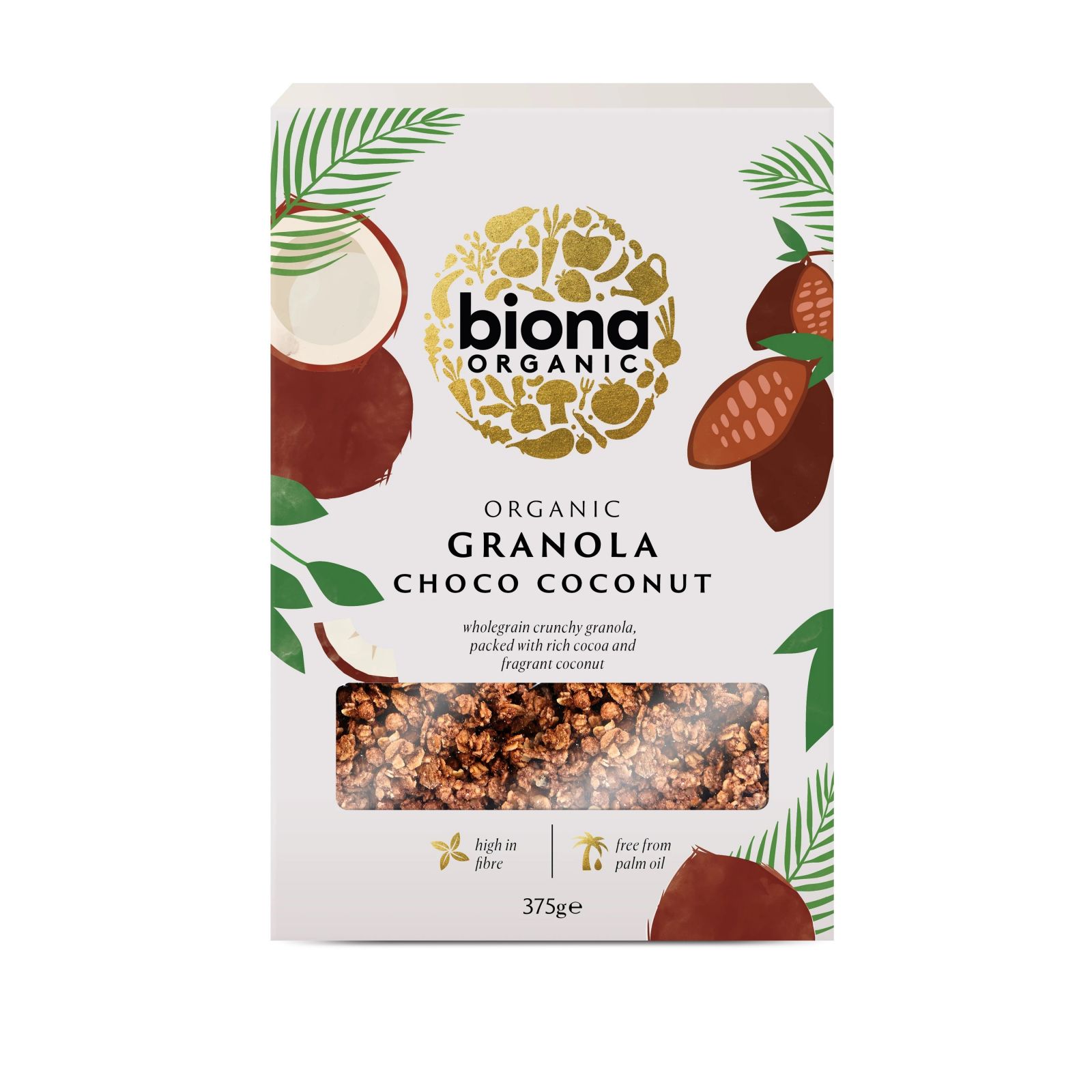 Granola ciocolata si cocos bio 375g Biona - Verlin