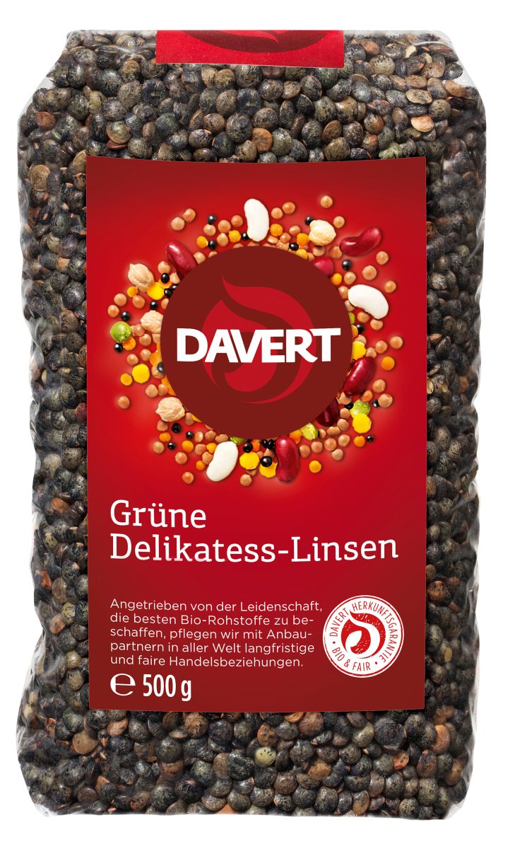 Linte verde delicatess 500g bio Davert - Verlin