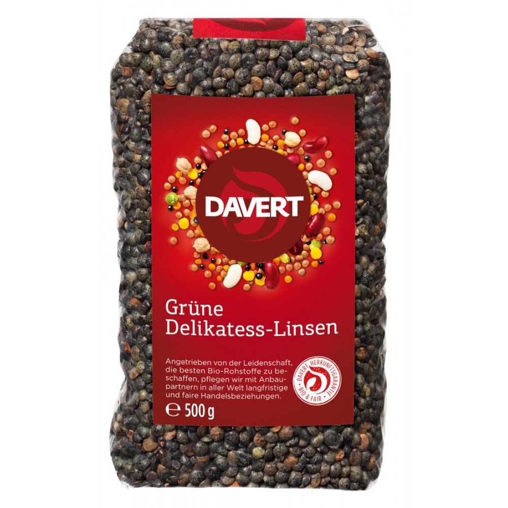 Linte verde delicatess 500g bio Davert - Verlin
