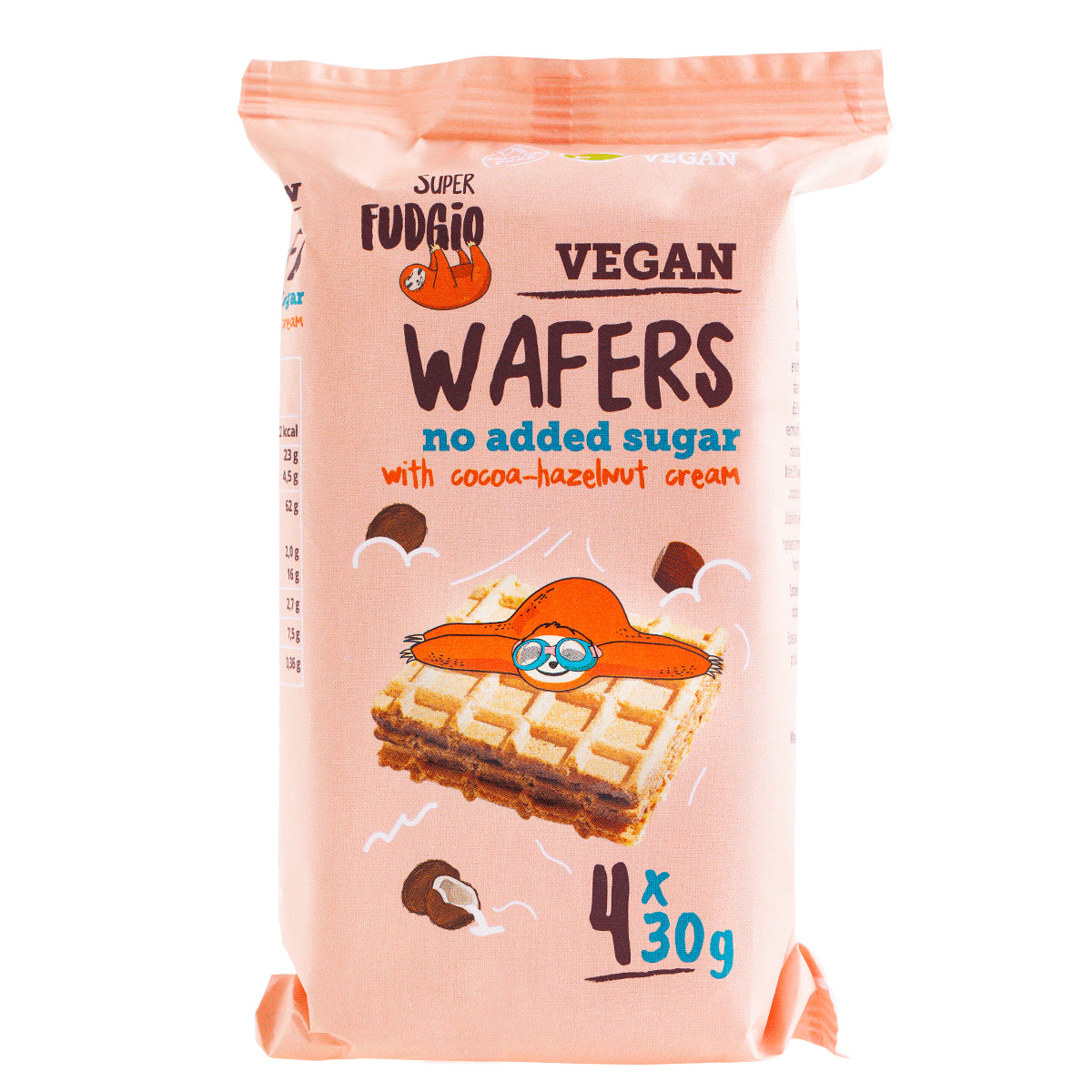 Napolitane cacao si alune padure bio 120g Fudgio - Verlin